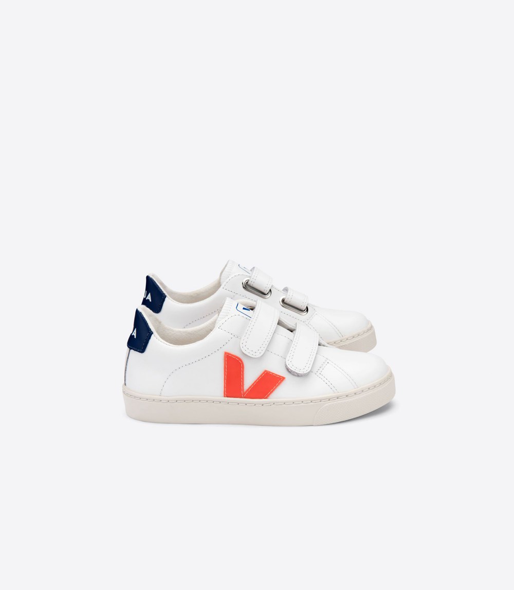 Veja Sneakers Copii - Esplar Velcro Piele - Albi - 1829056-CV